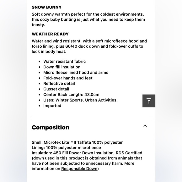 Columbia Baby One Piece Down Snowsuit Green Hooded Insulated Winter Bunting 6M - Picture 8 of 8